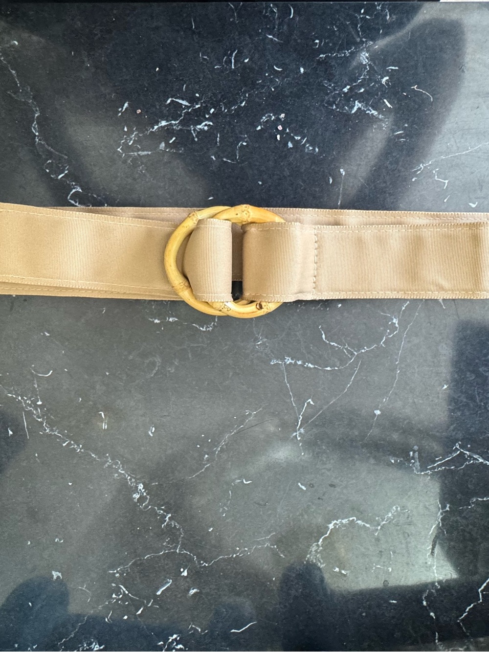 Vintage Tan Belt with Bamboo Ring Buckle